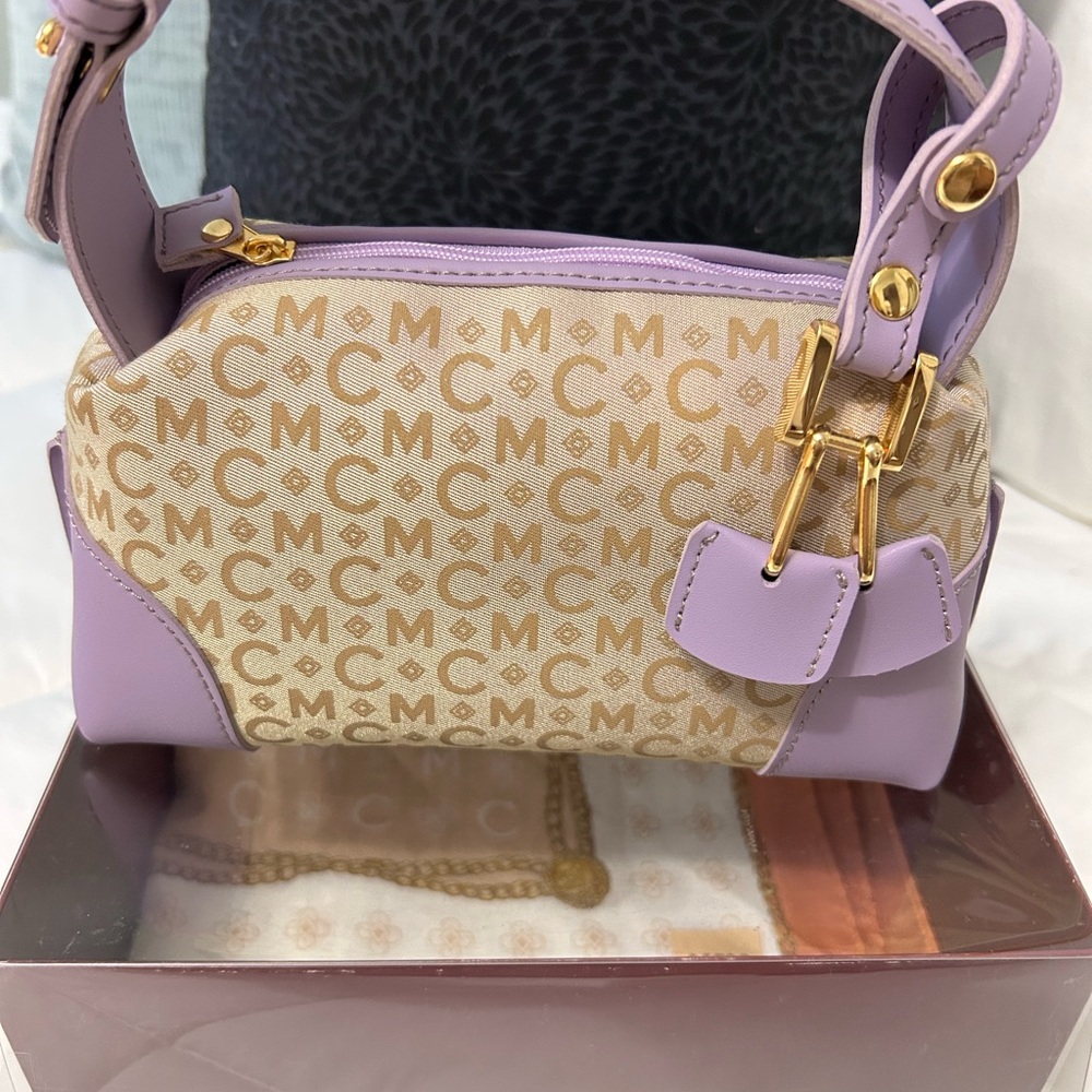 MCM Women's Beige and Purple Micro Handbag - Picture 13 of 14